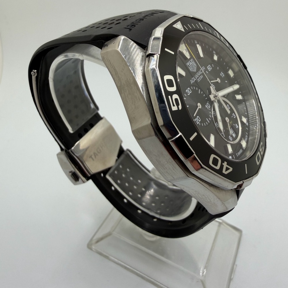 Men’s Tag Heuer Aquaracer CAY111A Quartz Mvt Chronograph Two Straps Included - Picture 5 of 13